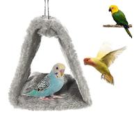 CQJ Bird Nest Snuggle Hut Soft Plush Hammock Hanging Cage Tent For Birds Parrot Winter Warm Bed Pet Toy for Hamster Parrot Macaw Budgies Eclectus Parakeet Cockatiels Cockatoo Lovebird (Grey)