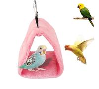 CQJ Bird Nest Snuggle Hut Soft Plush Hammock Hanging Cage Tent For Birds Parrot Winter Warm Bed Pet Toy for Hamster Parrot Macaw Budgies Eclectus Parakeet Cockatiels Cockatoo Lovebird (Pink)