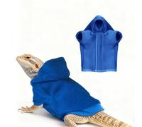 CQJ Lizard Clothes for Bearded Dragons Reptile Apparel Handmade Cotton Material Hoodies Gift for Lizards, Bearded Dragons, Crested Geckos, and Chameleons (navy blue)