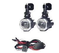 CQJJXKYC LED Motorcycle Headlights 1Set 100W Motorcycle Fog Light Led Auxiliary Driving Light Spotlight Headlamp Dual Color flasher farol Moto Fog Lamp With Switch(White Yellow A)