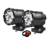 CQJJXKYC LED Motorcycle Headlights 6 Chips Additional LED Spotlight For Motorcycle Led Lights High/Low/Flash Motocross Fog Light Headlights(2 PCS Light)