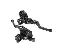 CQJJXKYC Motorcycle Rear Brake Pump Universal Aluminum Roller Adjustment Motorcycle Master Cylinder Lever Hydraulic Brake Pump Clutch Handle Handlebar(1Pair Black B-B)