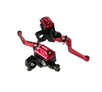 CQJJXKYC Motorcycle Rear Brake Pump Universal Aluminum Roller Adjustment Motorcycle Master Cylinder Lever Hydraulic Brake Pump Clutch Handle Handlebar(1Pair Red B-B)