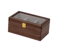 CQJRGF Wooden Watch Case Watches Storage Case Portable Anti-Static Space-Saving Sturdy Jewelry Organizer Watch Organizer for Office, 3 Slots