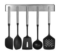 CQKEDMA 6PC Silicone Cooking Utensils Set with Magnetic Wall Mounted Holder, 446°F Heat Resistant Kitchen Utensils Set, Kitchen Gadgets Sets for Nonstick Cookware with Turner, Spoon, Spatula, Skimmer