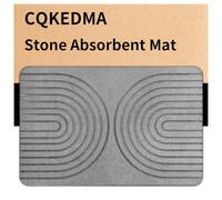 CQKEDMA Stone Bath Mat for Bathroom, Bath Stone Mats Diatomaceous Earth Absorbent, Non-Slip Shower Stone Bath Mat (15.3x23.6 inch, Striped 2)