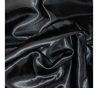 CQL Satin Fabric by The Metre - 60 Inch Wide Satin Roll for Wedding Dresses, Bespoke Tailoring & Decoration Projects - Soft, Smooth, Silk-Like Finish(Black,25 Metre)