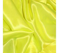 CQL Satin Fabric by The Metre - 60 Inch Wide Satin Roll for Wedding Dresses, Bespoke Tailoring & Decoration Projects - Soft, Smooth, Silk-Like Finish(Flo Yellow,1 Metre)