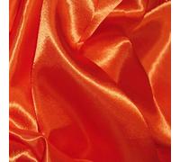 CQL Satin Fabric by The Metre - 60 Inch Wide Satin Roll for Wedding Dresses, Bespoke Tailoring & Decoration Projects - Soft, Smooth, Silk-Like Finish(Orange,1 Metre)