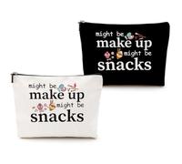 CQM Christian, Lawyer, Frenchie, Boho & Funny Gifts for Women, Travel & Birthday Presents Themed Makeup & Cosmetic Bags, BFF Snack Bag 02, 9.6 x 7.4 inches