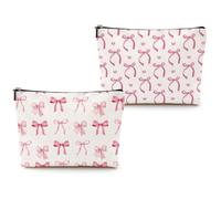 CQM Christian, Lawyer, Frenchie, Boho & Funny Gifts for Women, Travel & Birthday Presents Themed Makeup & Cosmetic Bags, Preppy Bow, 9.6 x 7.4 inches