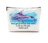 CQM Christian, Lawyer, Frenchie, Boho & Funny Gifts for Women, Travel & Birthday Presents Themed Makeup & Cosmetic Bags, Whale Shark, 9.6 x 7.4 inches