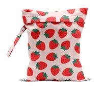 CQM Summer Fruits Wet Bags 12x10 Inch, Strawberry Waterproof Travel Laundry Bags, Reusable Wet Dry Bag for Swimsuit Beach Diapers Dirty Yoga Gym Clothes, Travel Gifts for Women Friend