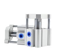 CQMB32/40/50 No Magnet Stroke 5-100mm Thin Air Cylinder Double Acting Guide Rod Compact Pneumatic 1Pcs(Stroke 5mm,Bore 40mm)
