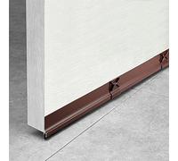 CQMMA Aluminum Door Draft Stopper 36" Metal Sweep Bottom Seal Strip Noise Blocker with Rubber Sweep, Oil Bronze