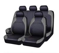CQOIMQ 9 Pcs Car Seat Cover for Hyundai i10/i20/i30/i40/ix20/ix35/ix55/ioniq/ioniq 5/Kona/Grandezza, Car Seat Protector Full Set Leather Full Surround Breathable Waterproof Car Accessories,Grey
