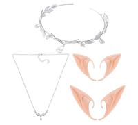 CQQNIU 1 Headband, 2 Pairs Of Elf Ears, 1 Necklace, Elf Dress Up Set, Party Cosplay Decoration