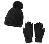 CQQNIU 1 Knitted Hat And 1 Pair Of Warm Gloves, Fleece Hat In Winter, Outdoor Windproof Hat, Soft Elastic Hat