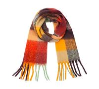 CQQNIU 1 Piece Plaid Scarf, Cold-Proof Scarf, Warm Scarf, Plush Scarf, Fashion Scarf, Tassel Shawl