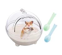 CQQNIU 1 Piece Small Pet Transparent Bathroom And 2 Pieces Hamster Cleaning Sand Scoop, Splash Proof Pet Bathroom, Pet Cleaning Supplies
