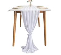 CQQNIU 1 Piece White Chiffon Tablecloth, Wedding & Party Table Decoration, Light & Breathable, Simple Design, Easy To Clean