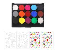 CQQNIU 1 Set Of Face Painting Palettes, 2 Pieces Of Painting Templates And 2 Colored Diamond Stickers, Diy Face Decoration Tools, Face Painting Palette