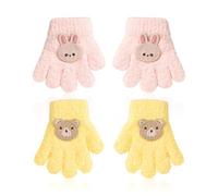 CQQNIU 2 Pairs Of Children'S Gloves, Cute Gloves, Plush Gloves, Winter Warm Gloves, Stretchy Soft Gloves