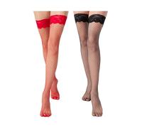 CQQNIU 2 Pairs Of Lace Socks, Women'S Socks, Silicone Non-Slip Socks, Sexy Fishnet Socks, Mesh Knee-High Socks, Stockings