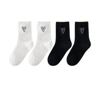CQQNIU 2 Pairs Of Love Fleece Socks, Women'S Mid-Calf, Fleece Warm Socks, Autumn And Winter Socks, Women'S Socks, Home Sleeping Socks