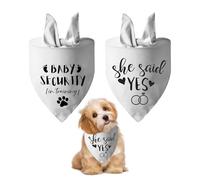 CQQNIU 2 Pieces Dog Triangle Scarf, White Soft Modal Scarf, Letter Printed Pet Supplies