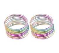 CQQNIU 2 Pieces Of Colorful Multi-Loop Bracelets, Fashionable Stacking Bracelets, Glitter Bracelets, Retro Bracelets, Party Dress Accessories