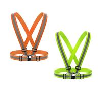 CQQNIU 2 Pieces Of Reflective Vests, Reflective Safety Vests, Elastic Adjustable Vests, Suitable For Cycling, Running, Outdoor Work