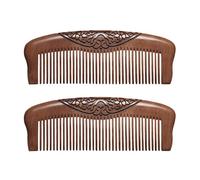 CQQNIU 2 Pieces Wooden Combs, Retro Brown Wooden Hair Styling Tools, Unisex, All Ages