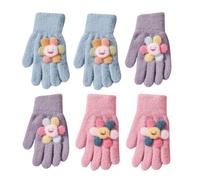 CQQNIU 3 Pairs Of Children'S Warm Gloves, Cute Children'S Gloves, Stretch Full Finger Gloves, Soft Knitted Gloves
