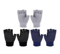 CQQNIU 3 Pairs Of Fingerless Gloves, Non-Slip Glue Gloves, Sports Gloves, Women'S Yoga Non-Slip Gloves, Breathable Gloves