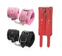 CQQNIU 3 Pairs Of Plush Handcuffs, Personalized Leather Gloves, Role-Play Props, Unisex, Clothing Accessories