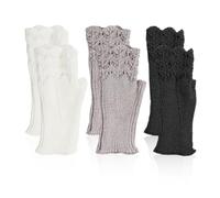 CQQNIU 3 Pairs Of Short Knitted Gloves, Women'S Fingerless Gloves, Winter Warm Gloves, Fashionable Knitted Gloves