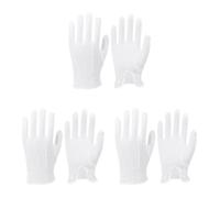 CQQNIU 3 Pairs Of White Gloves, Ceremonial Gloves, Non-Slip Gloves, Work Gloves, Breathable Sweat-Absorbent Gloves