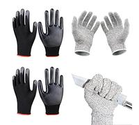 CQQNIU 3 Pairs Work Protective Gloves Cut Resistant Breathable Wear Resistant For Kitchen Woodworking Gardening Construction Gloves