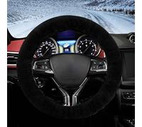 CQQNIU 3 Pieces Plush Steering Wheel Cover, Winter Warm, 38Cm, Black, Brown, Pink