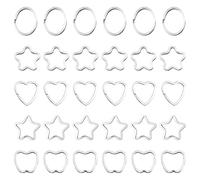 CQQNIU 30 Pieces Of Metal Keychain Rings, Diy Keychain Materials, Creative Keychain Rings, Diy Decorative Pendants