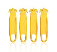 CQQNIU 4 Pieces Yellow Box Opener, Convenient Safety Knife, Shopping Cardboard Cutter, Unboxing Gadget, Cutting Knife