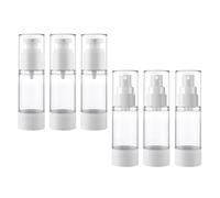 CQQNIU 6-Piece Vacuum Dispensing Bottles, Cosmetic Containers, Skin Care Product Dispensing Bottles, Reusable, Leak Proof, White, Plastic