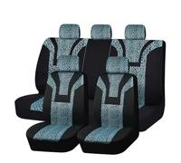 CQRBNE Interior Accessories Leopard Print Short Plush Universal Seat Cover Winter Seat Covers Fit For Most Car SUV Truck Vans Auto Seat Covers(Blue full set)