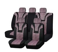 CQRBNE Interior Accessories Leopard Print Short Plush Universal Seat Cover Winter Seat Covers Fit For Most Car SUV Truck Vans Auto Seat Covers(Pink full set)