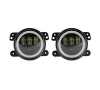 CQRBNE Motorcycle Headlamp For Jeep For Wrangler JK TJ LJ 2007 2008 2009 2010 2011 2012 2013 2014 2015 2016 2017 Front 4inch Round LED Fog Light Motorcycle Front Headlight(Black)