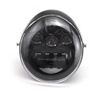 CQRBNE Motorcycle Headlamp Motor Bike Lights V Rod LED Projection Headlight Motorcycle Front Headlight(Black)