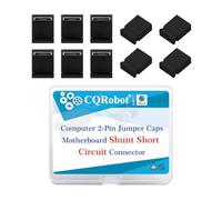 CQRobot 200 Pieces Black Standard Computer Jumper Caps Header Pin Shunt Short Circuit 2P Connector Close Top 2.54mm. for Arduino Raspberry Pi PCB PC DVD HDD Motherboard Shorting and Other Project.