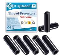 CQRobot 50Pcs 1/5 Inch Flexible Silicone End Caps Round Bolt Covers Screw Thread Protectors Assortment Kit for Protection of Metal Tubes Cables Wires Hurricane Shutters,Black Diameter 5mm Length 25mm