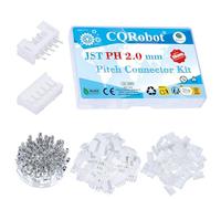 CQRobot JST PH 2.0 mm Pitch 5-Pin Electronic Computer Connector IC Male Plugs, Female Sockets Housing and T-Shaped Crimp Terminal Kit. 50 Sets/350 Pieces Wire-to-Board Adapter Cable Assembly.